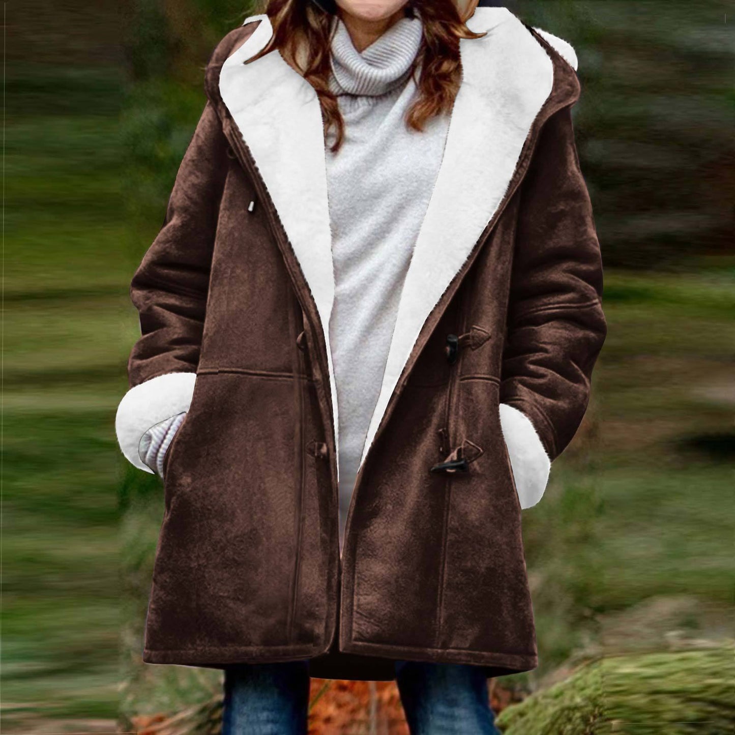 Women's Suede Fleece-lined Warm Jacket