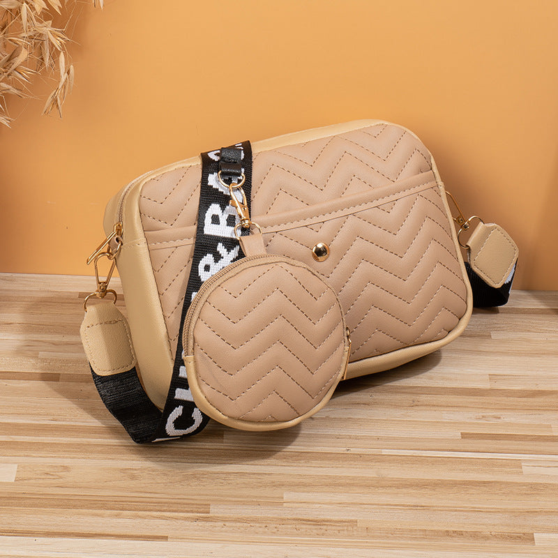 Wave Pattern Ribbon Cross Body Camera Bag