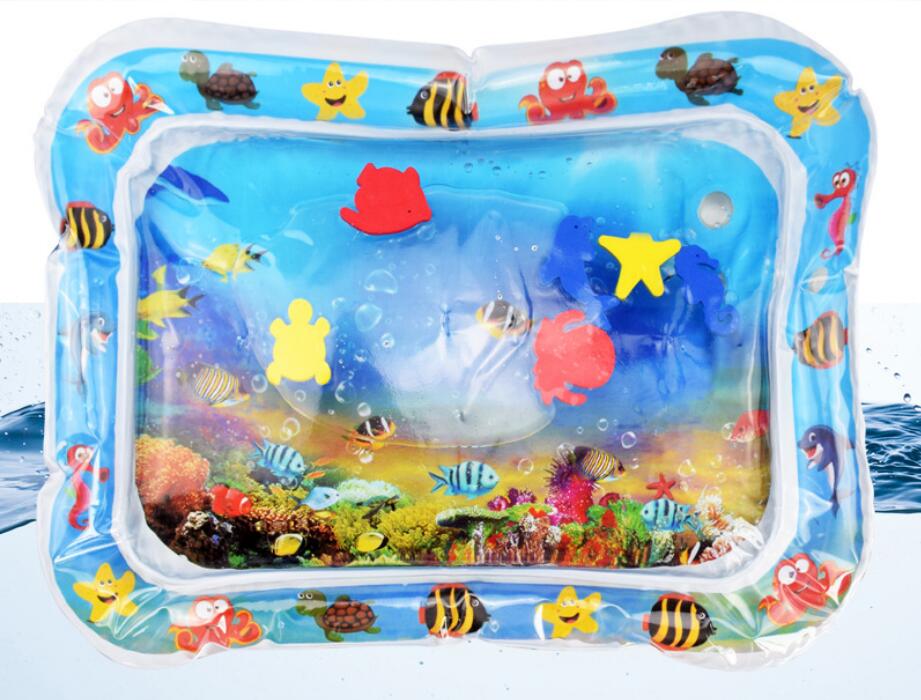 Estera de agua inflable para bebés, estera de agua para la playa de verano para bebés, almohadilla con palmaditas, cojín de agua para bebés, niños pequeños, juguetes de juego para actividades de verano, almohadas para bebés 