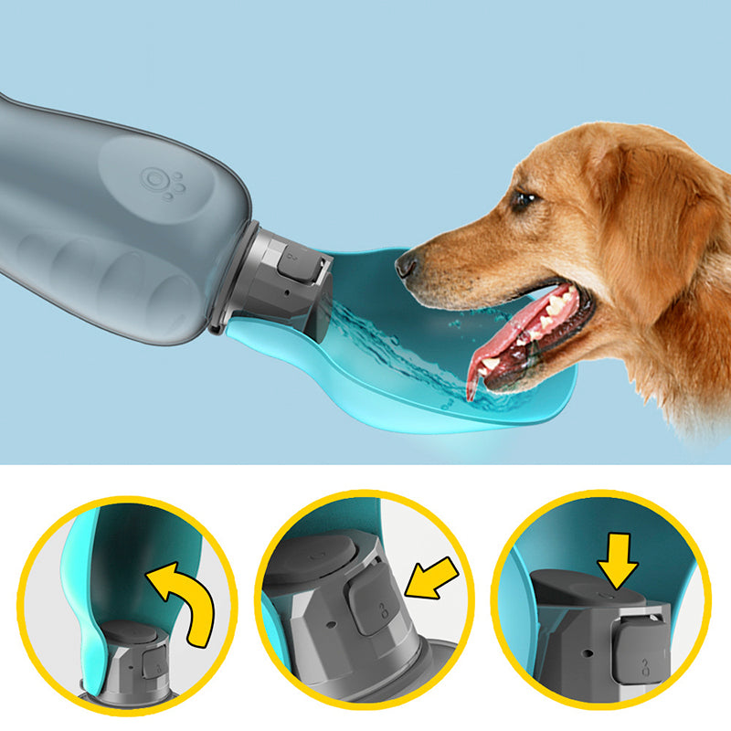 Botella de agua para perros de 800 ml, portátil, de alta capacidad, a prueba de fugas, cuenco para beber plegable para mascotas, Golden Retriever, suministros para caminar al aire libre, productos para mascotas