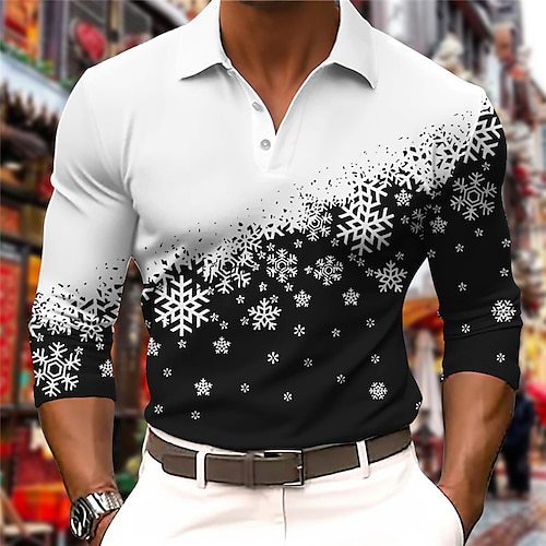 Trendy Slim-fit Contrast Colors Long-sleeved Polo Shirt