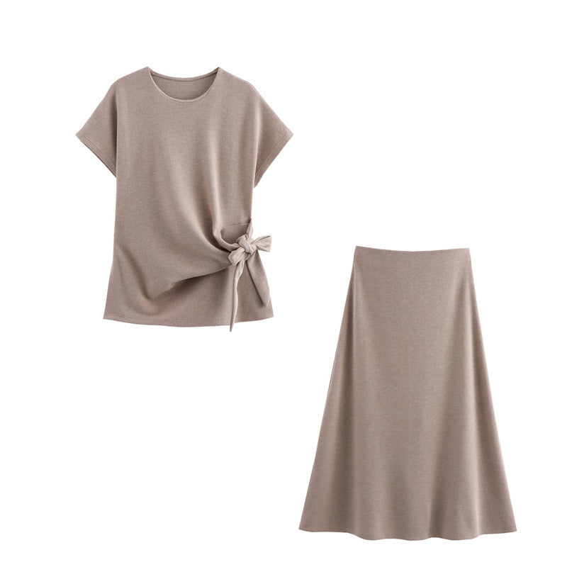 Women's Nodule Decoration Top And Skirt