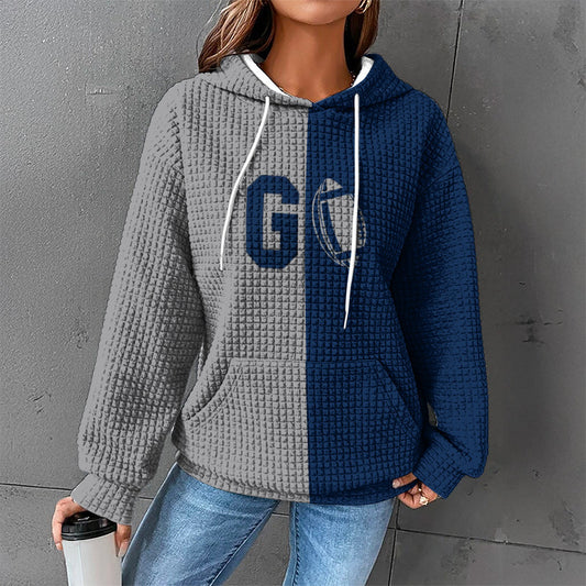 Waffle Sweater Hooded Sweaters Women's Clothing