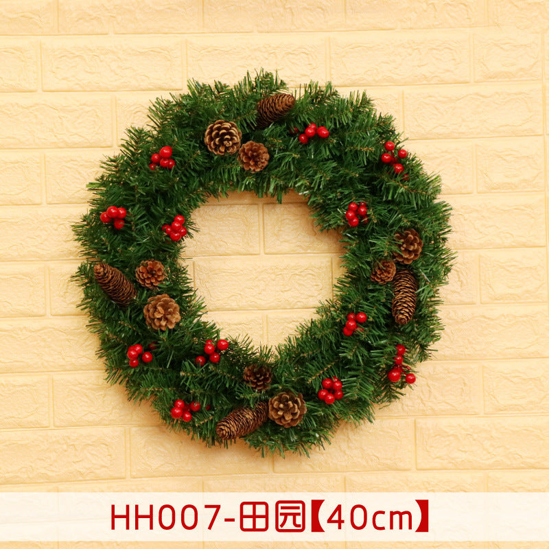 40 50 60CM Christmas Wreath Mince Rattan Ring Door Hanging Christmas Decorations, Christmas Wreath Window