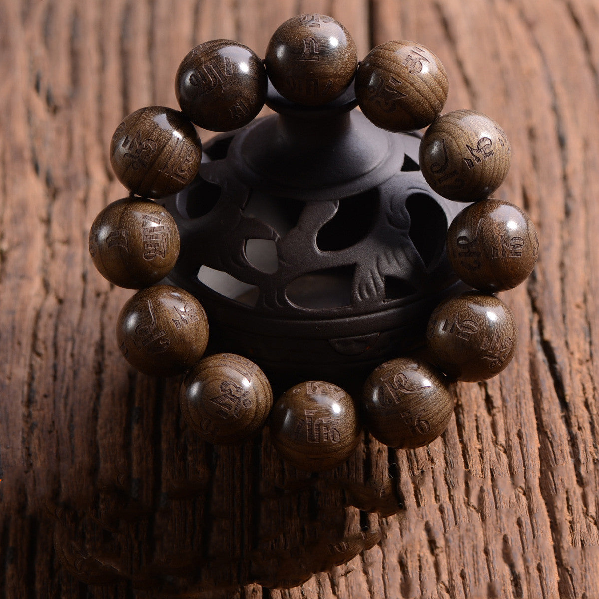 Ebony Buddha Bead Bracelet