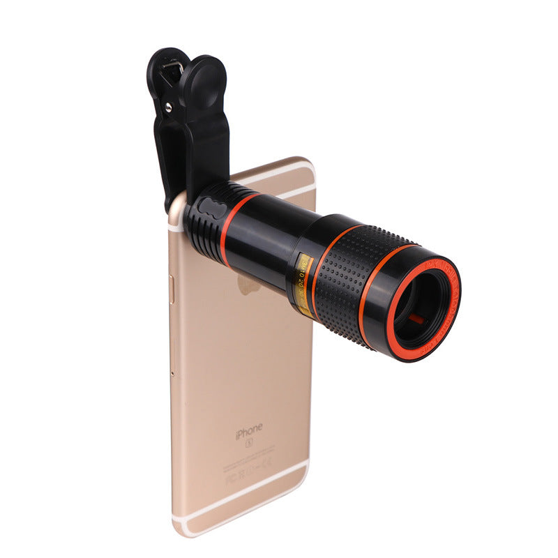 Zoom Mobile Phone Clip-On Retractable Telescope Camera Lens Para sa Galaxy S3 S4 S5 S6 S7 Edge na Telepono