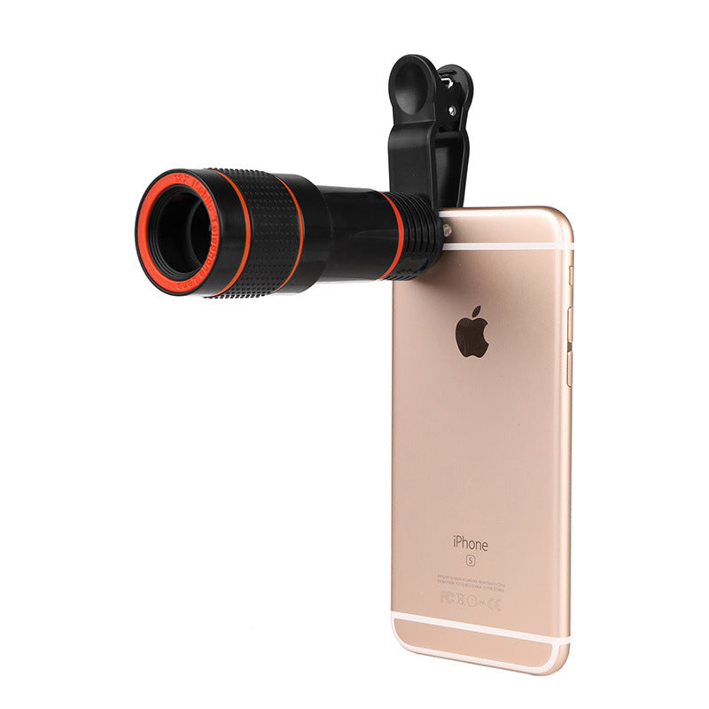 Zoom Mobile Phone Clip-On Retractable Telescope Camera Lens Para sa Galaxy S3 S4 S5 S6 S7 Edge na Telepono