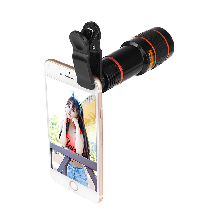 Zoom Mobile Phone Clip-On Retractable Telescope Camera Lens Para sa Galaxy S3 S4 S5 S6 S7 Edge na Telepono