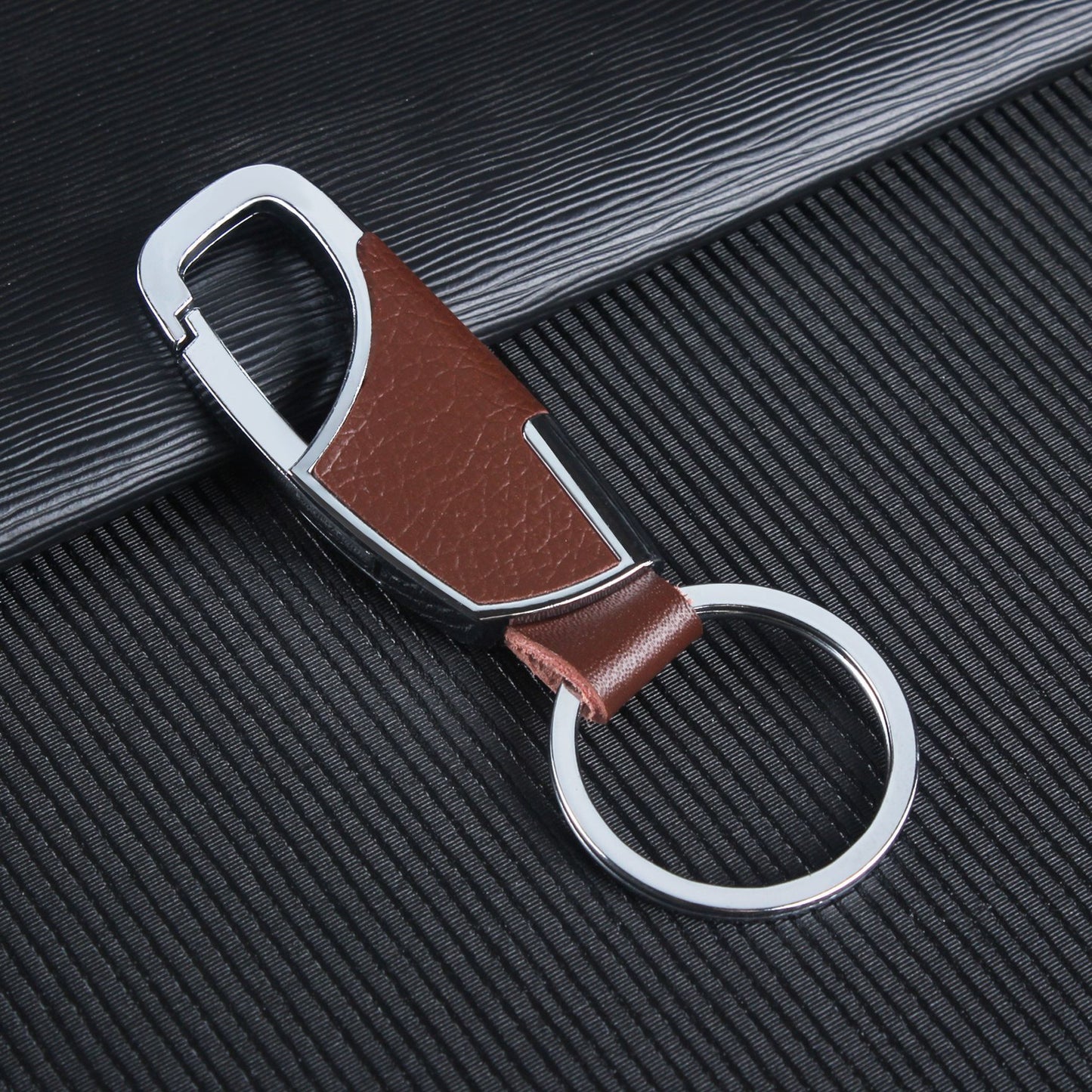 Keychain Metal Leather Men's Creative Car Ornament