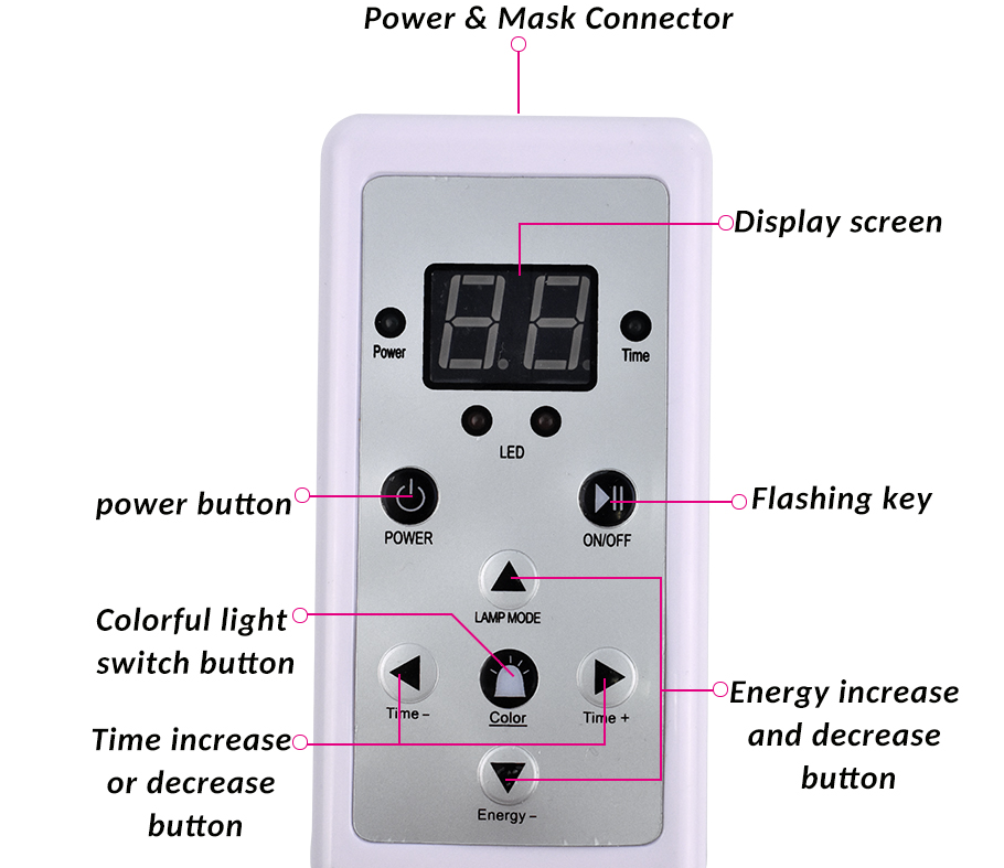 Instrumento de belleza facial LED.