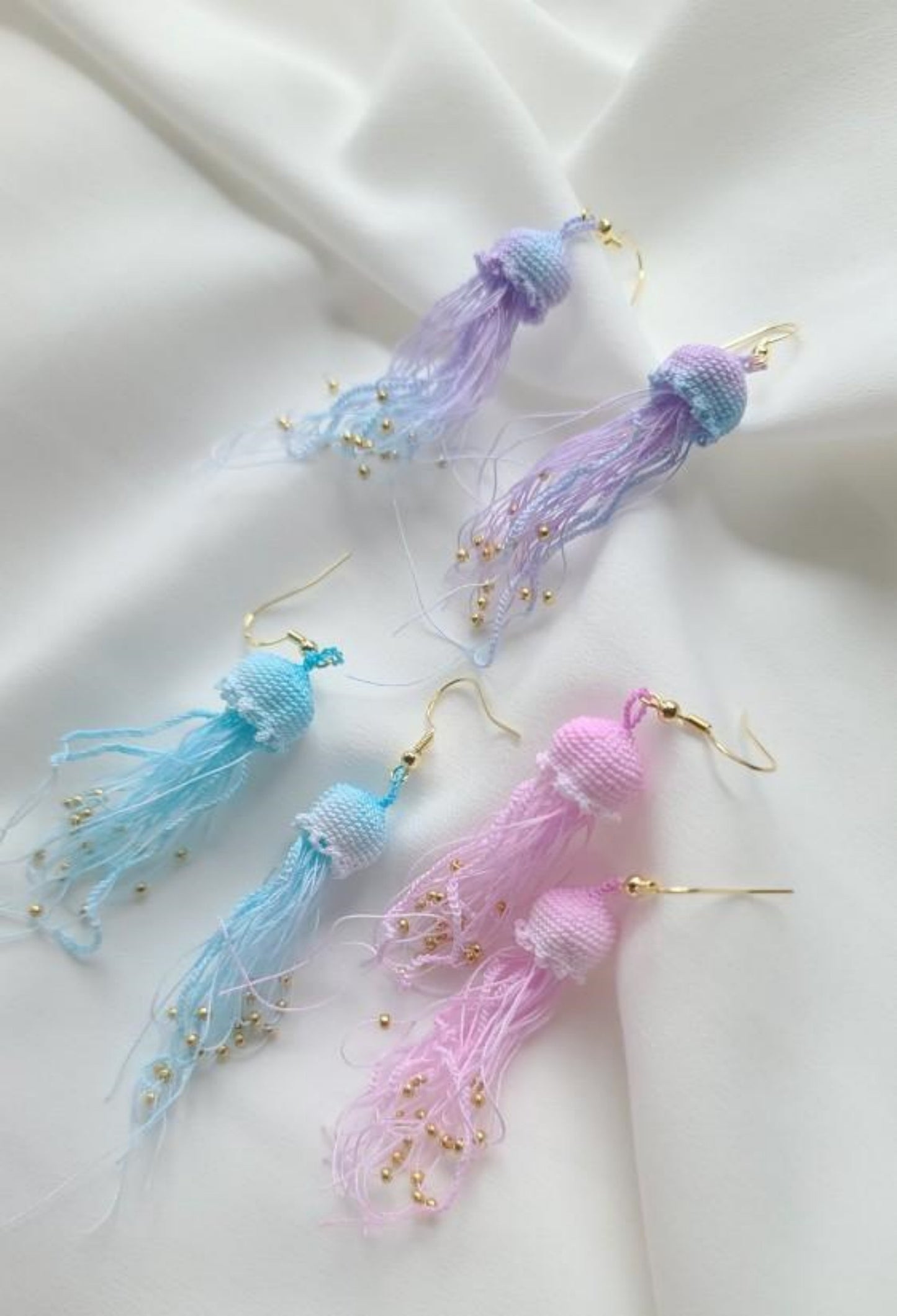 Micro Hook Jellyfish Earrings And Tassels