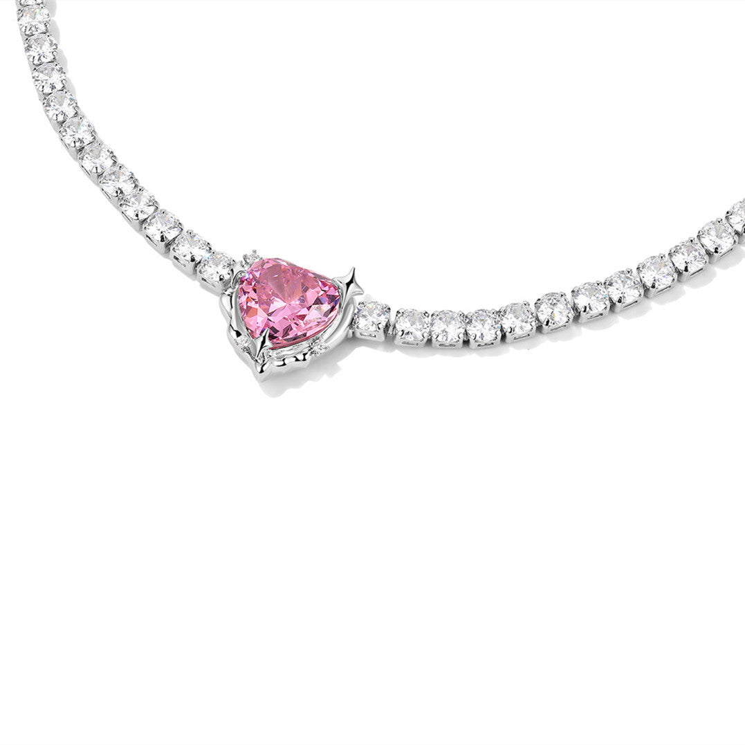 Women's Graceful And Fashionable Geometric Heart-shaped Zircon Necklace