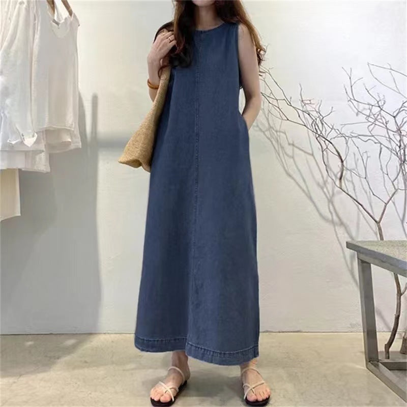 Women's Fashion Denim Vest Dress