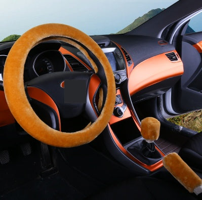 Winter Wool Car Cover Plush Steering Wheel Cover