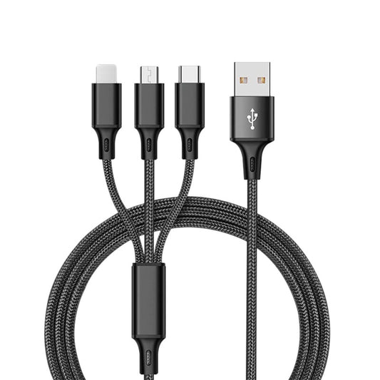 Cable USB 3 en 1 para 'IPhone XS Max XR X 8 7 cargador de carga Cable Micro USB para Android USB TypeC Cables de teléfono móvil