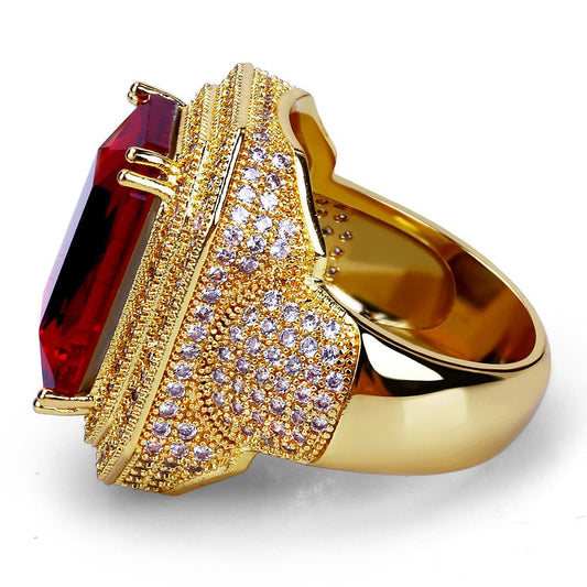 Gold-plated micro-set zircon ruby ring