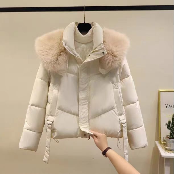 Winter Black Cotton-padded Clothes Coat For Women