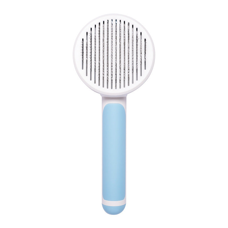 Bagong Pet Cat Brush Hot Selling Hand-held Steel Wire Self-cleaning Comb Looper Para sa Pagtanggal ng Buhok