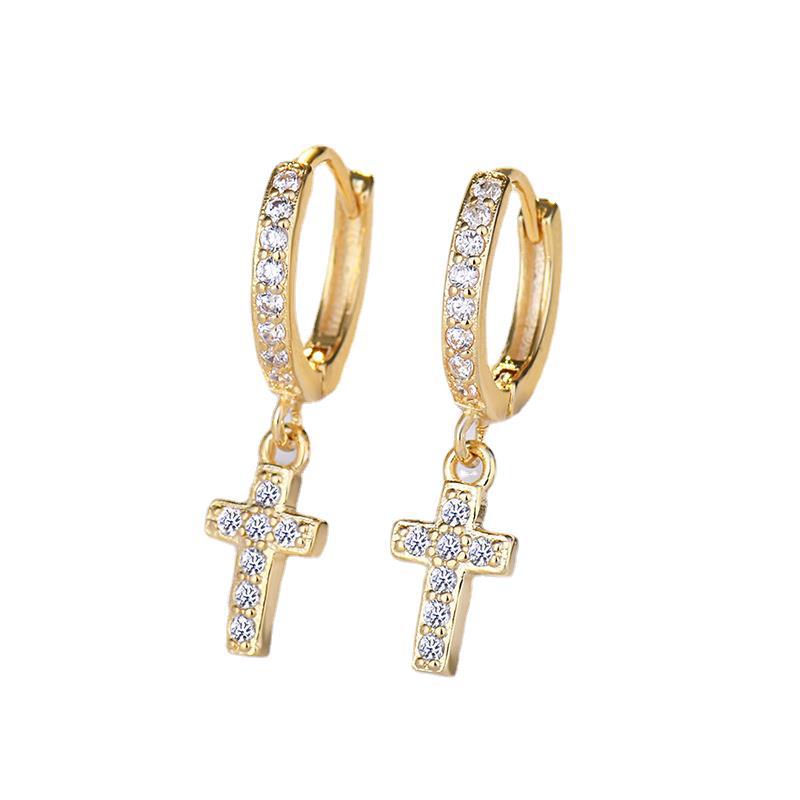 Women's Fashion Zircon Cross Earrings