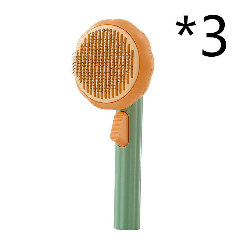 Bagong Pet Cat Brush Hot Selling Hand-held Steel Wire Self-cleaning Comb Looper Para sa Pagtanggal ng Buhok