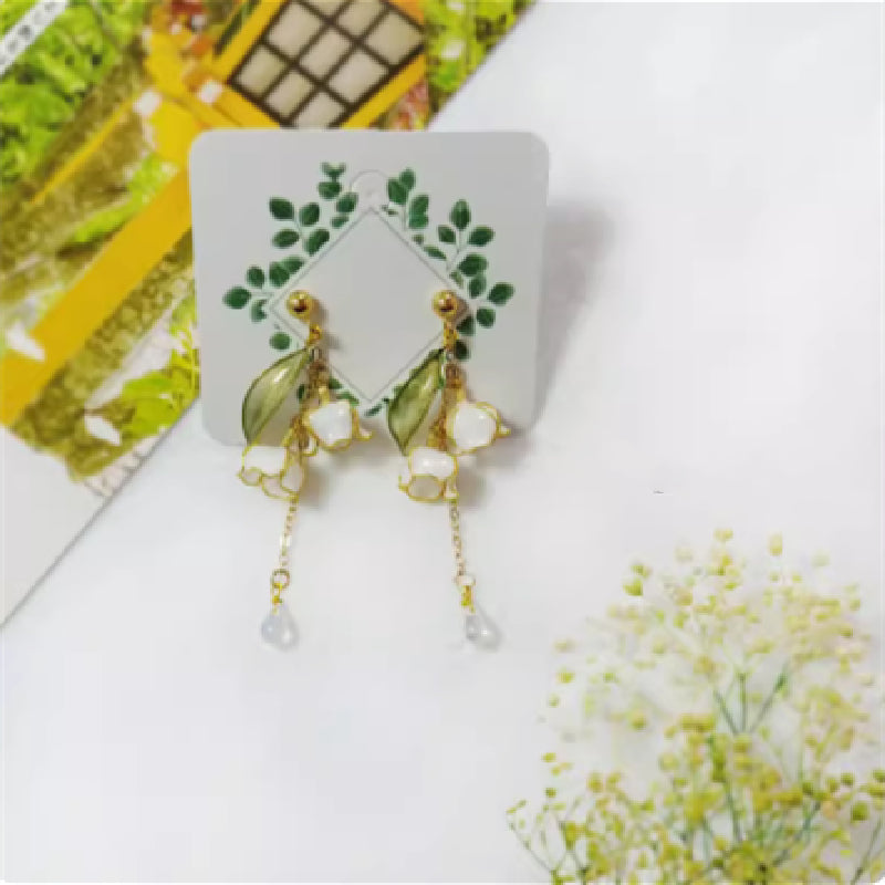 Fashionable Long Sterling Silver Earrings