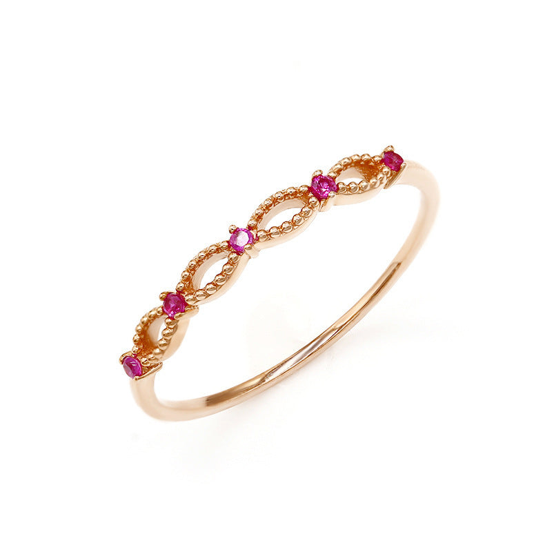 Silver Plated Natural Ruby Ring