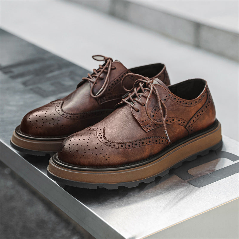 Carved Business Commute Casual Leather Shoes