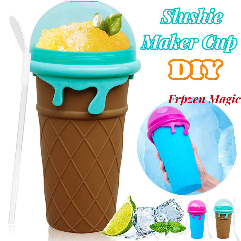 Taza para granizados de gran capacidad de 500 ml, exprimidor de verano, botella de agua para jugo casero, batido congelado rápidamente, taza de arena, pellizco, enfriamiento rápido, helado mágico, máquina para hacer granizados Beker, utensilios de cocina