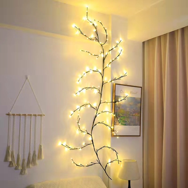 Vides con luces guirnalda de Navidad luz Flexible DIY rama de vid de sauce luz LED para pared de habitación decoración del banquete de boda