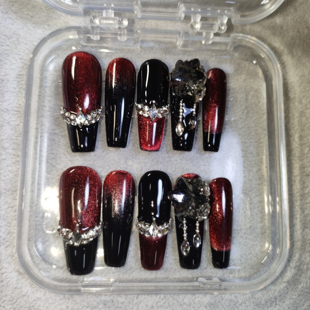 Handmade Wear Armor Ruby Gatling High Sense Nail Tips