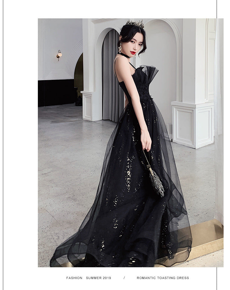 Black Evening Dress Temperamental Minority High-end