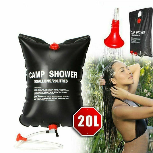 20L Camping ducha portátil compacto Solar calefacción solar bolsa de baño viaje al aire libre