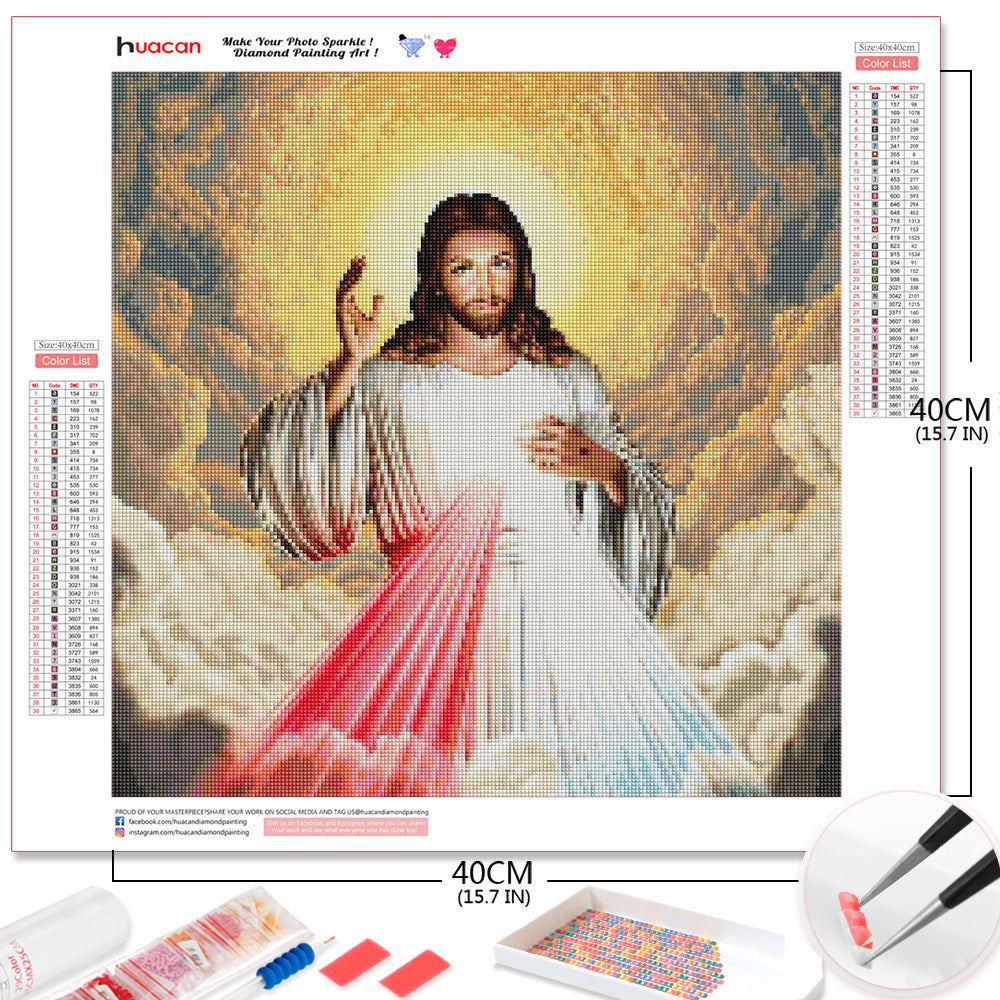 5D DIY Diamond Painting Religious Full Portrait Embroidery Home Decoration Kit