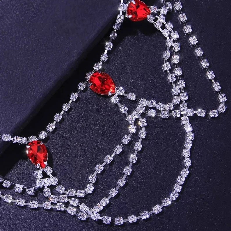 European And American Jewelry Ruby Multi-layer Leg Chain