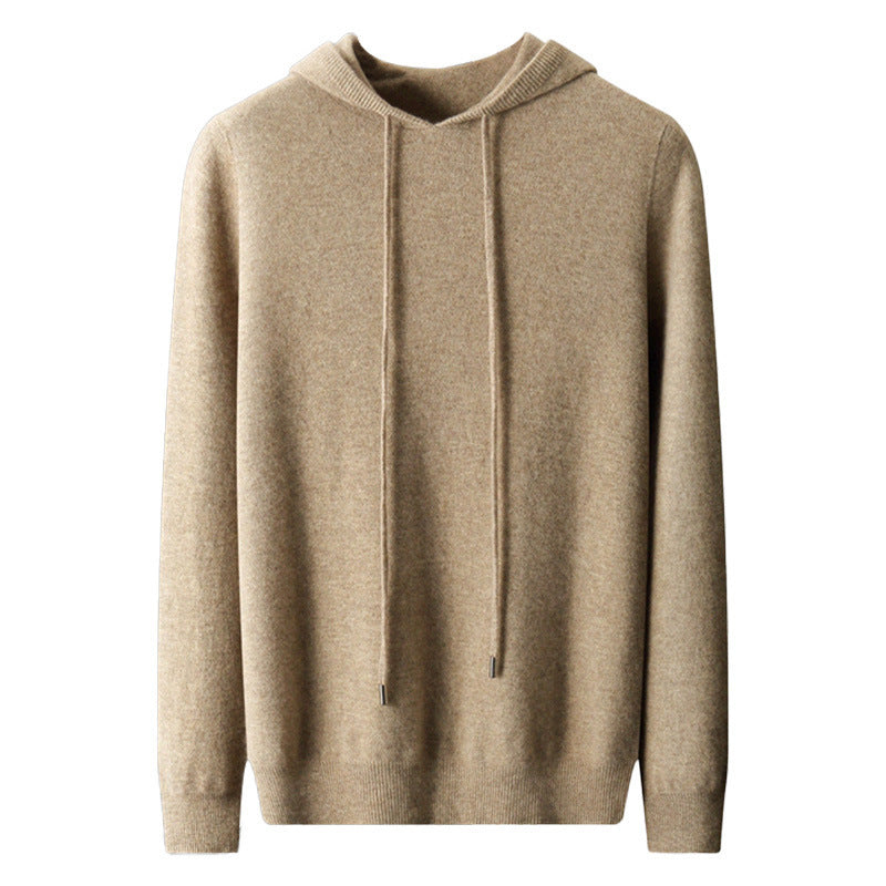 Wool Hoodie Men's Hooded Long-sleeved Sweater Pullover