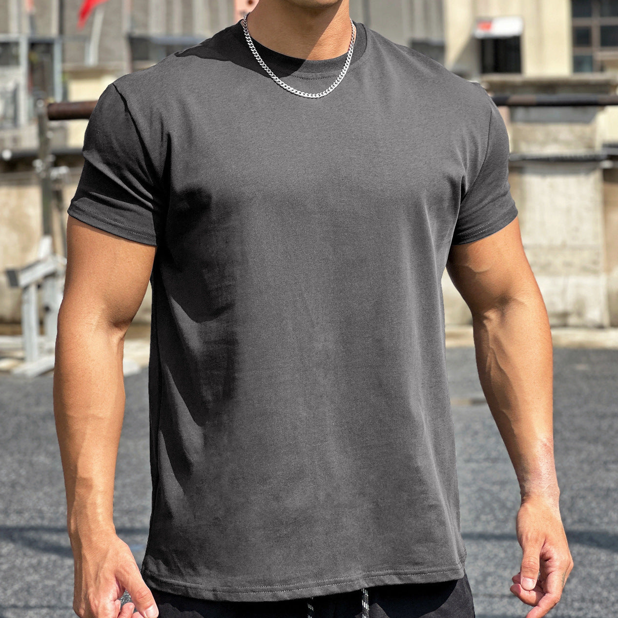 Muscle Sports Loose Cotton Fitness Short Sleeve Men