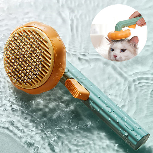 Bagong Pet Cat Brush Hot Selling Hand-held Steel Wire Self-cleaning Comb Looper Para sa Pagtanggal ng Buhok