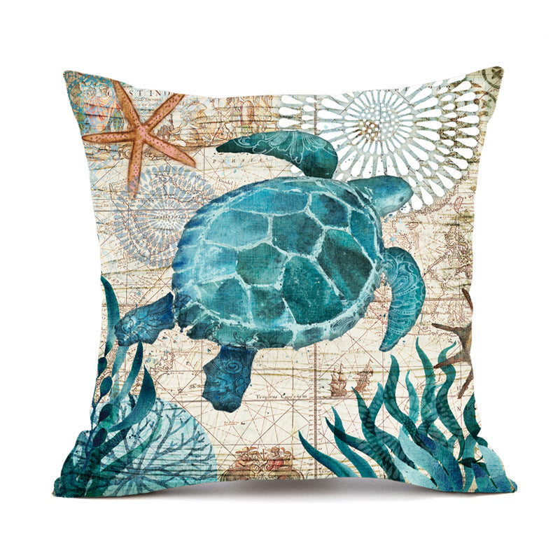 Cushion Covers Sea Turtle Printed Throw Pillow Cases Para sa Home Decor Sofa Chair Seat