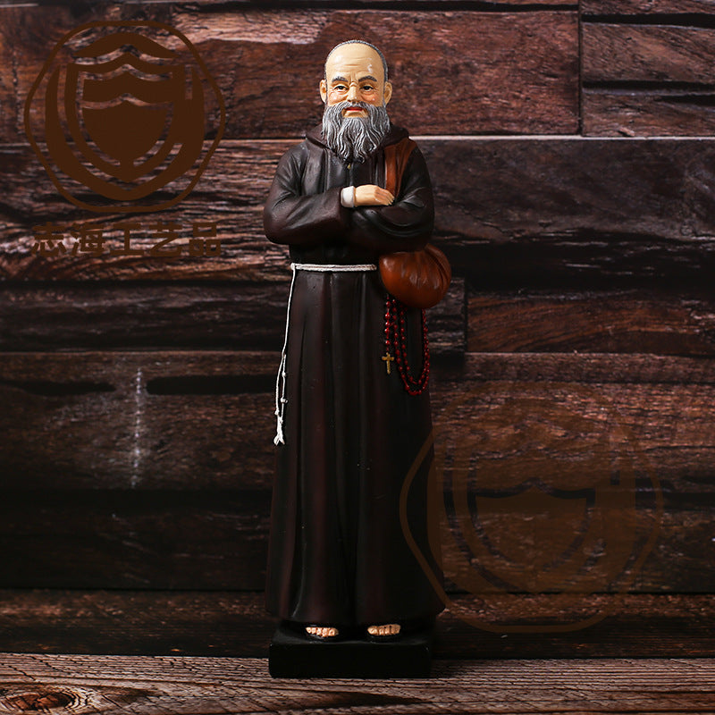 Religious Serious Priest Decoration Indoor Table Decoration Birthday Gift Resin Crafts