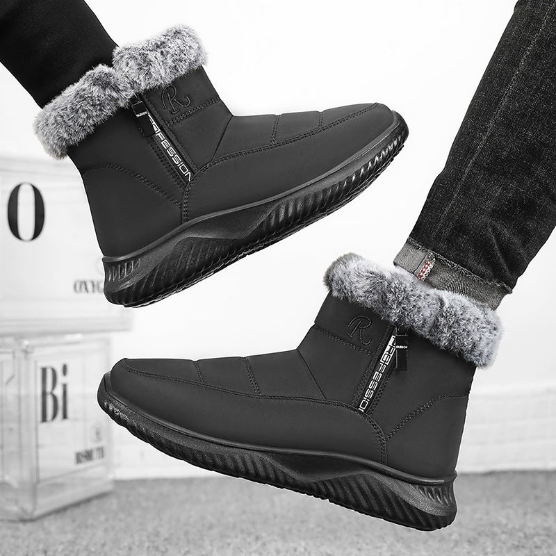 Cotton-padded Shoes Men's High-top Cotton Boots Fleece-lined Thick