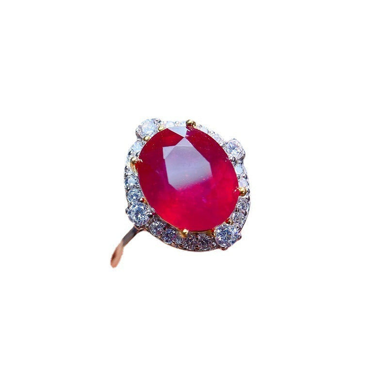 925 Silver Women's Newly Burnt Ruby Women's Ring