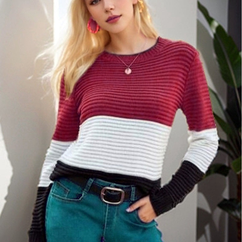 Women's Knitwear Top Elegance Retro Slim-fit Figure Flattering Sweater