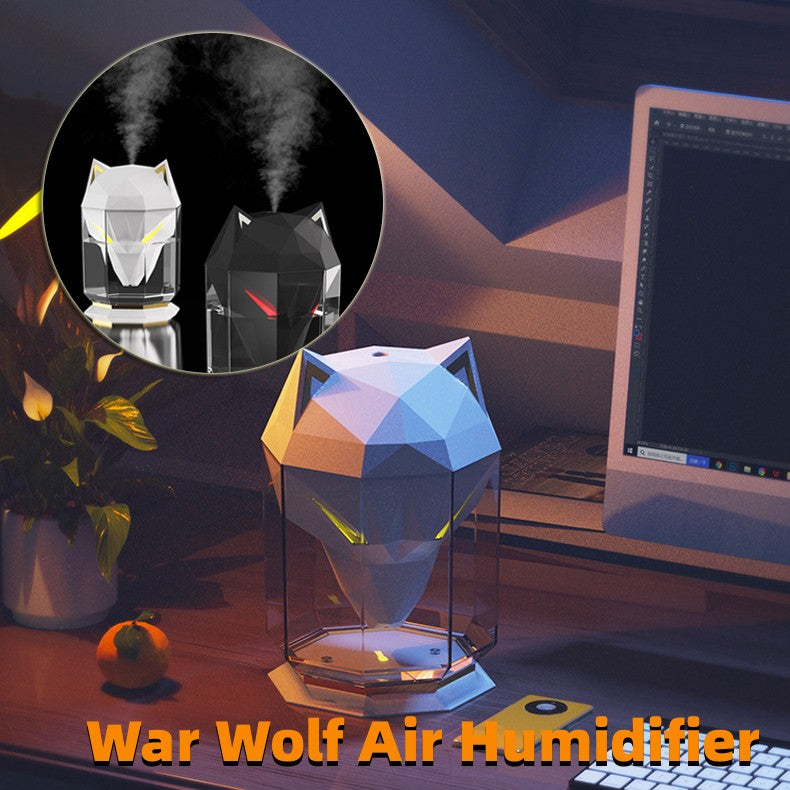 War Wolf Air Humidifier Ultrasonic Air Diffuser Makukulay na Ilaw Humidifier Air Nano Spray Mga Supplies sa Desktop ng Bahay