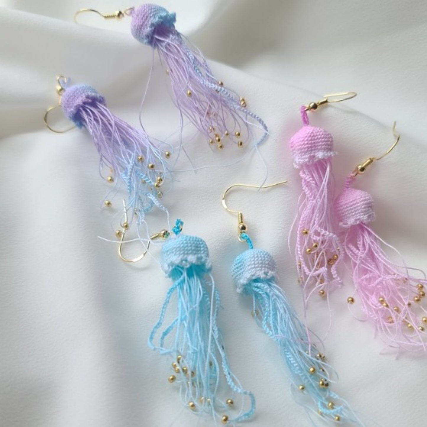 Micro Hook Jellyfish Earrings And Tassels