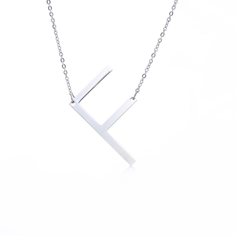 Fabulous Rose Gold Plated Stainless Steel Initial Letter Pendant Necklace