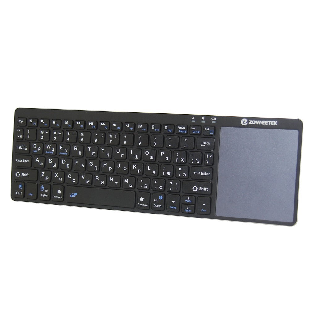 Zoweetek k12bt-1 Mini Wireless Bluetooth Keyboard Russian English Spanish Touchpad Para sa Smart Tv Box Pc Android Phone Pad