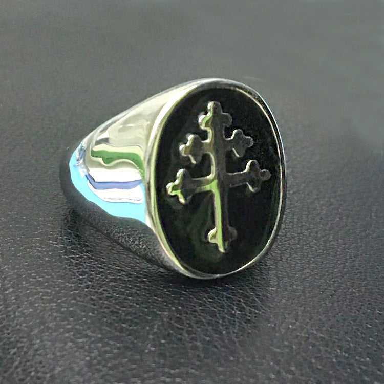 Masonic Titanium Steel Ring European and American Religious Society Titanium Steel Jewelry