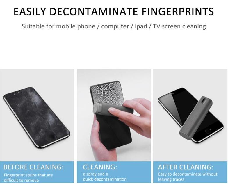 2 In 1 Phone Computer Screen Cleaner Kit Para sa Screen Dust Removal Microfiber Cloth Set