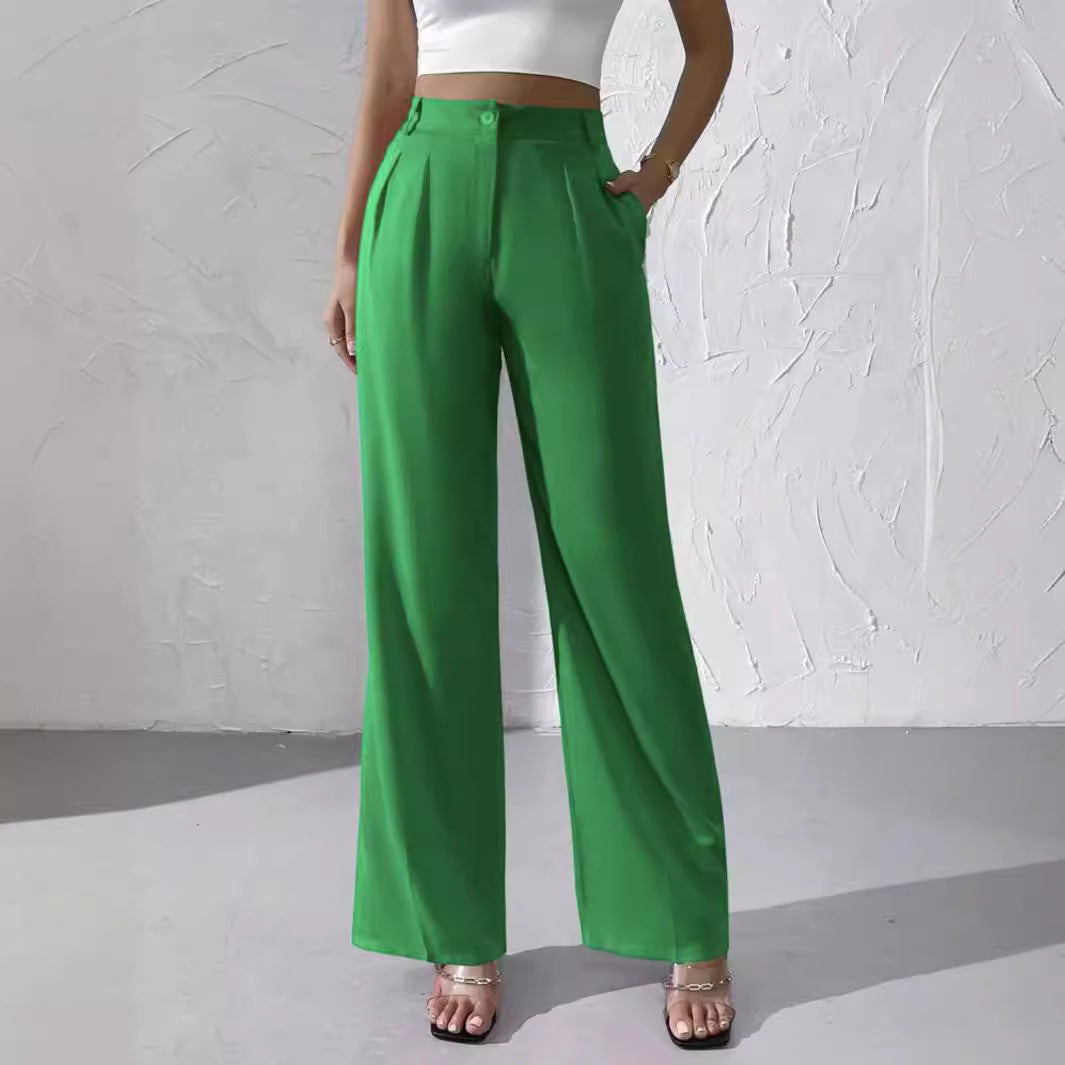 Women's Fashionable Elegant Solid Color Suit Pants