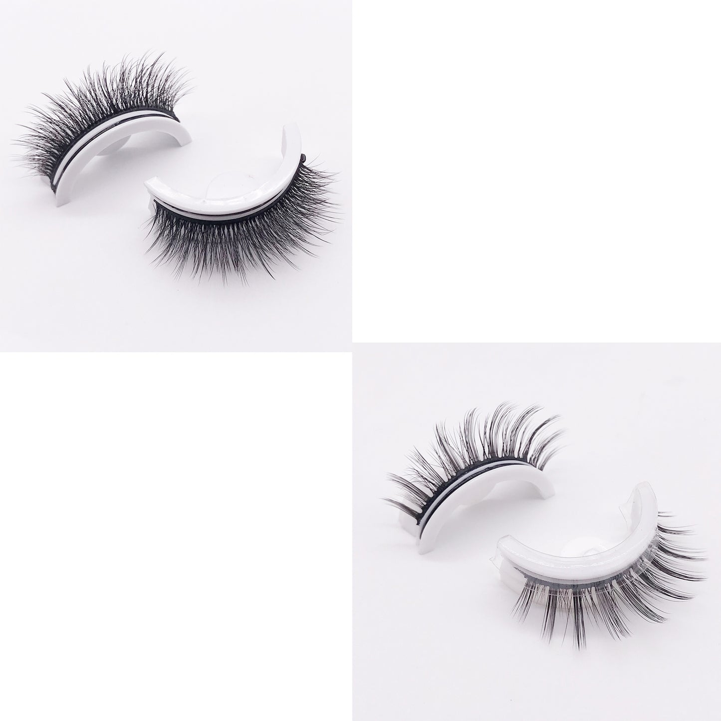 Reusable 3D Mink Lashes Natural False Eyelashes Self Adhesive Fake Glue Free Makeup Eyelash Extension Silk